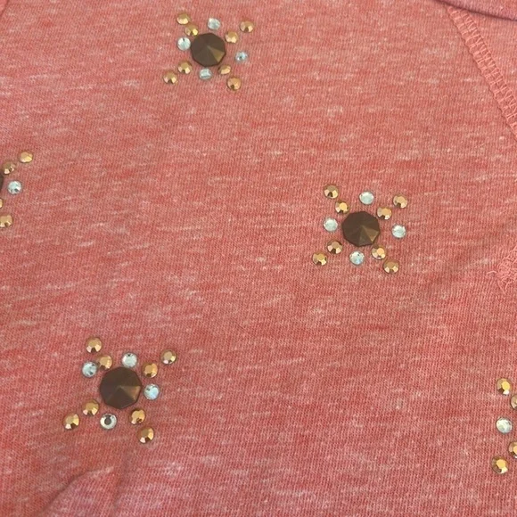Pink Rhinestone Long Sleeve Pull Over - Picture 2 of 4